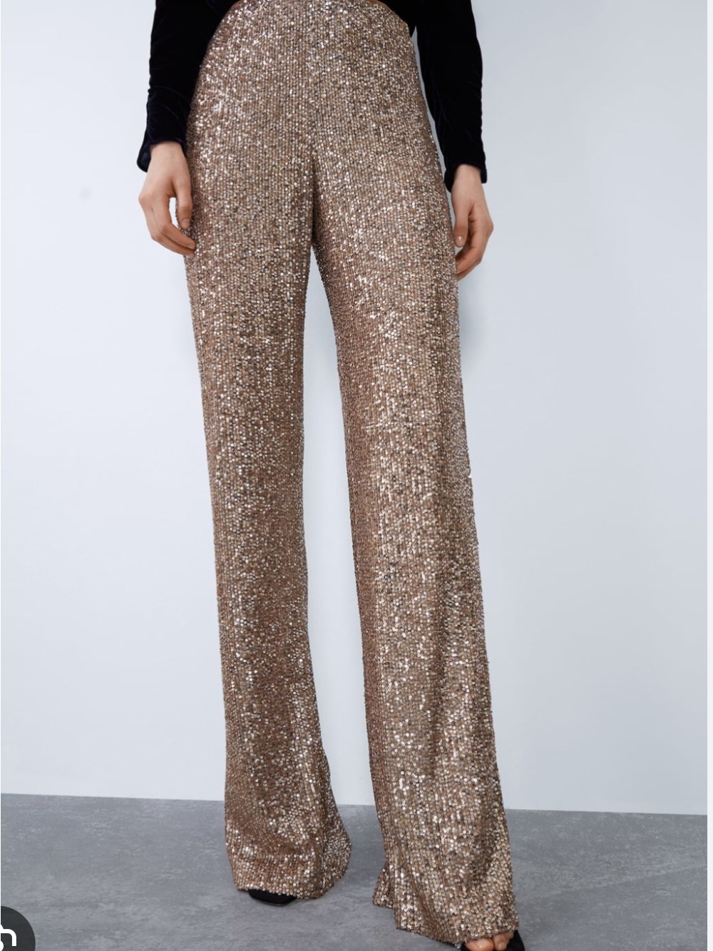Sequin Wide-Leg Pants